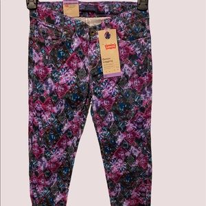 Levi’s 8 regular Geoisle print denim leggings adjustable waist stretch NWT